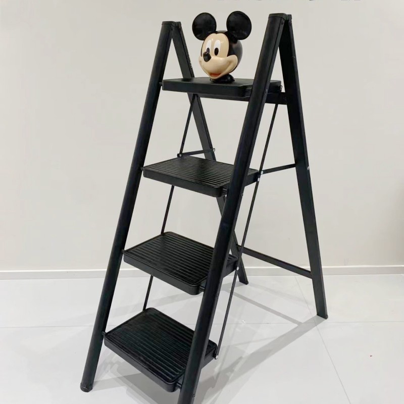 Household Ladder Folding Multifunctional Telescopic Thickened Indoor Herringbone Ladder Four-step Five-step Ladder Small Portable Stairs