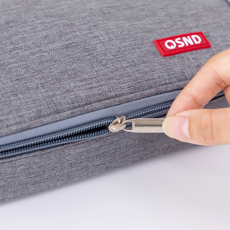 Q Liancheng Solid Color Simple Portable Pencil Bag Multi-layer Stationery Storage Bag Thickened Multifunctional Stationery Box