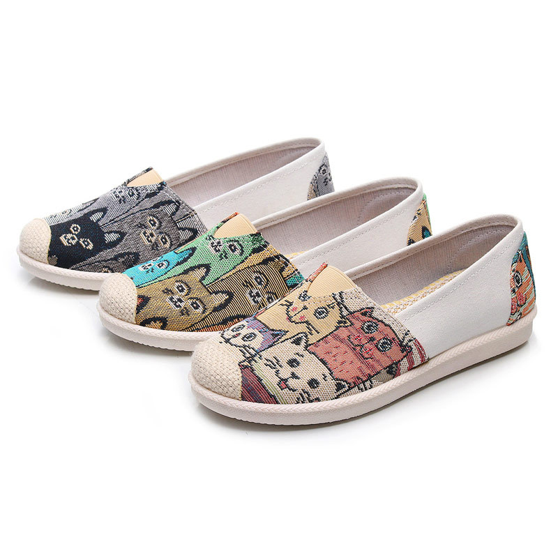Old Beijing Cloth Shoes Spring New Women's Canvas Shoes Non-slip Soft Sole Single-layer Shoes Fashionable All-match Women's Shoes Korean Fisherman Shoes