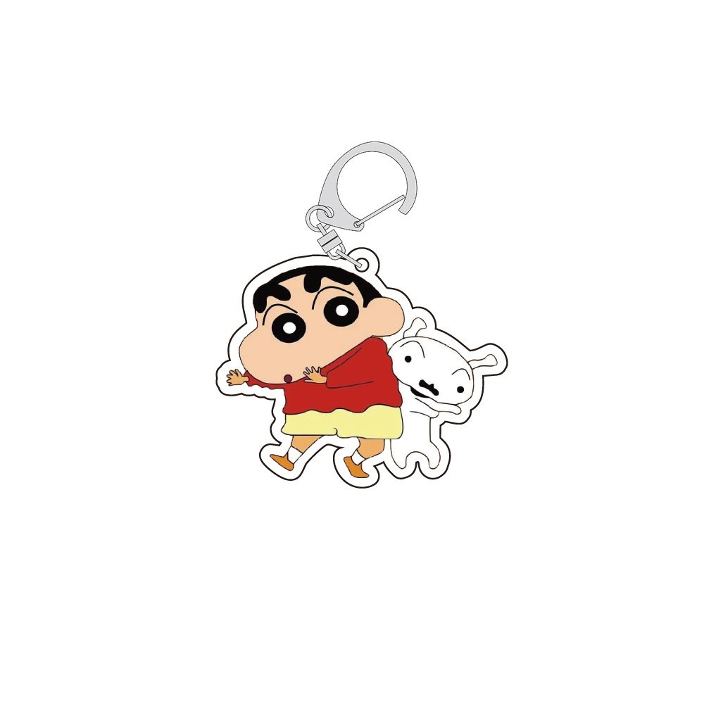 Crayon Shin New Cartoon Keychain Acrylic Double-sided Transparent Pendant Promotional Small Gift Small Gift Decorative Ornaments