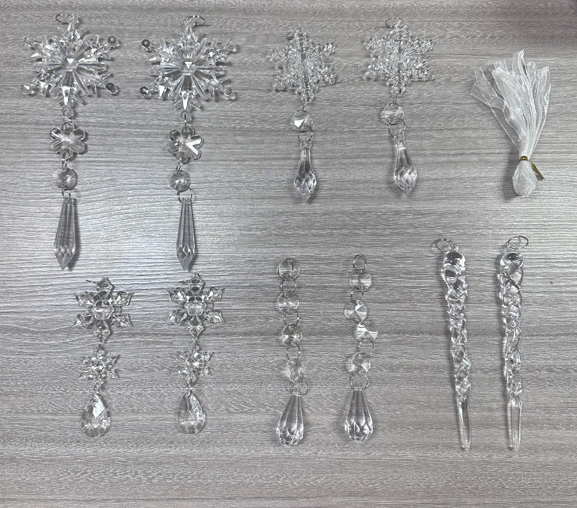 Haube Nei Chrëschtdekoratioun Chrëscht Äissträifen Transparent Schnéiflack Äisrand Acryl Äiscorn_voghion.com