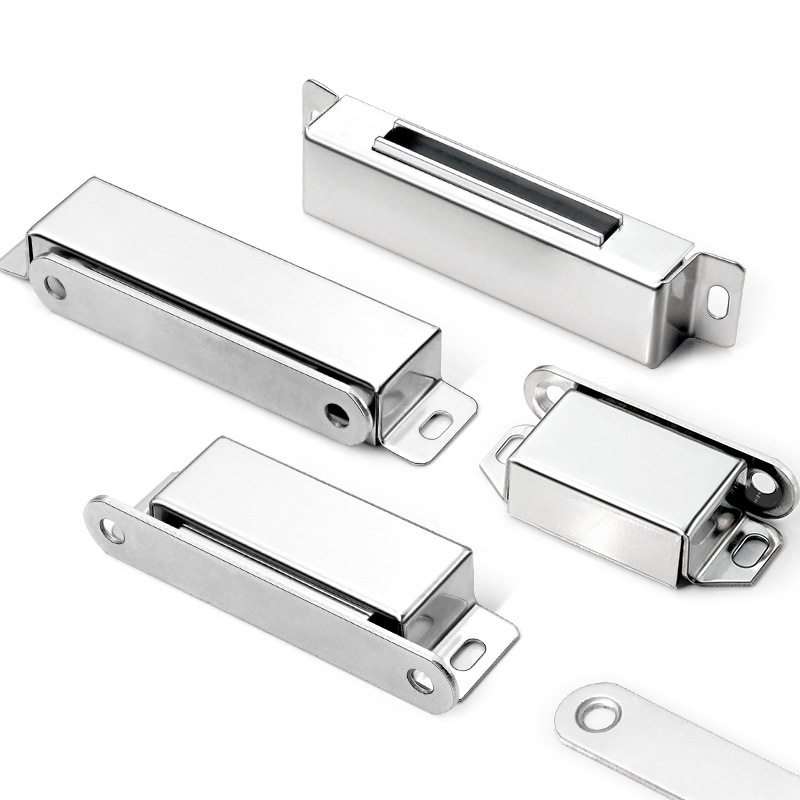 Strong magnetic stainless steel magnetic touch wardrobe door furniture hardware magnetic door suction invisible non-perforated door touch cabinet suction wholesale