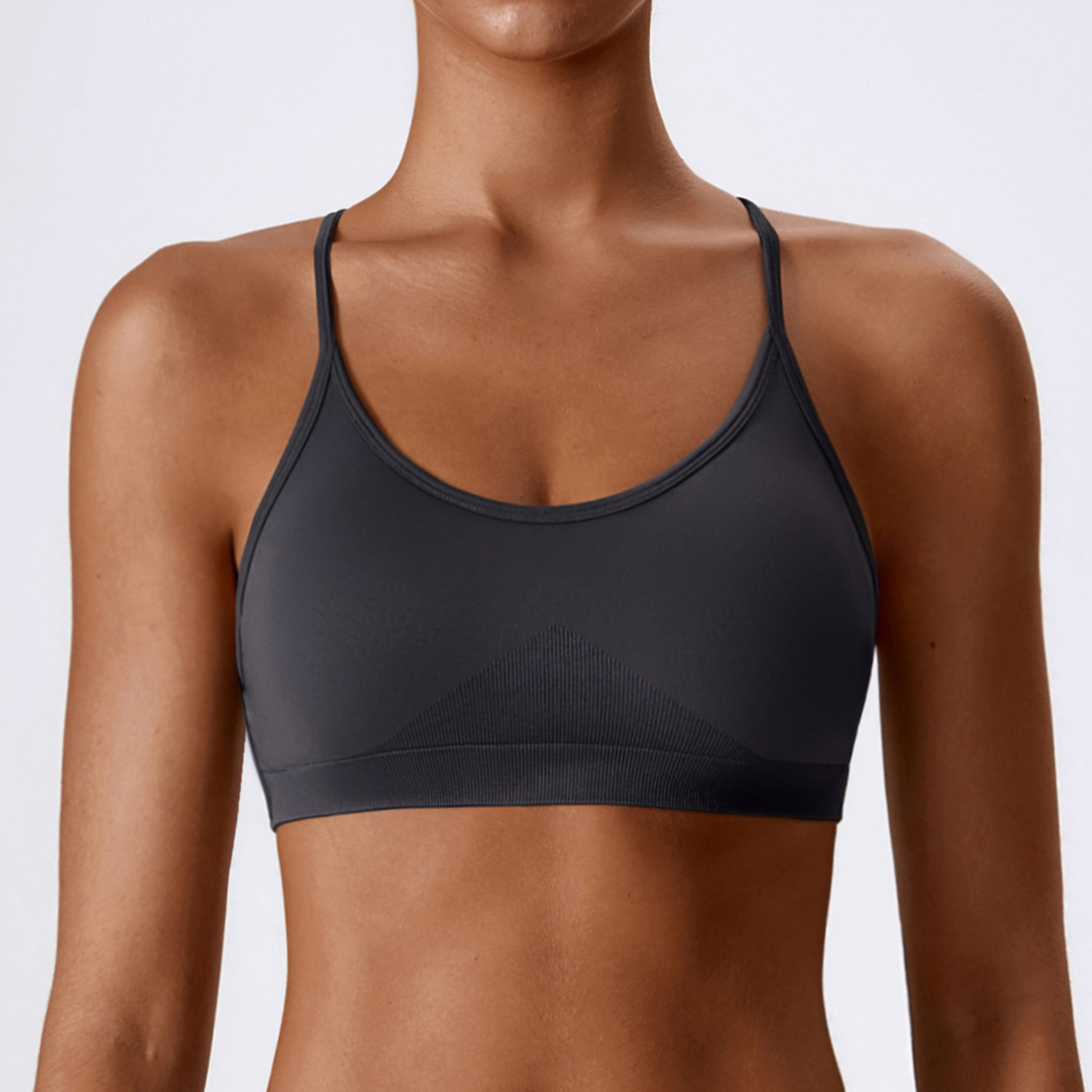 Zechuang European and American Seamless Yoga Bra Quick-drying Tight Sports Running Body Fitness Suit Sling Back Yoga Suit 7137