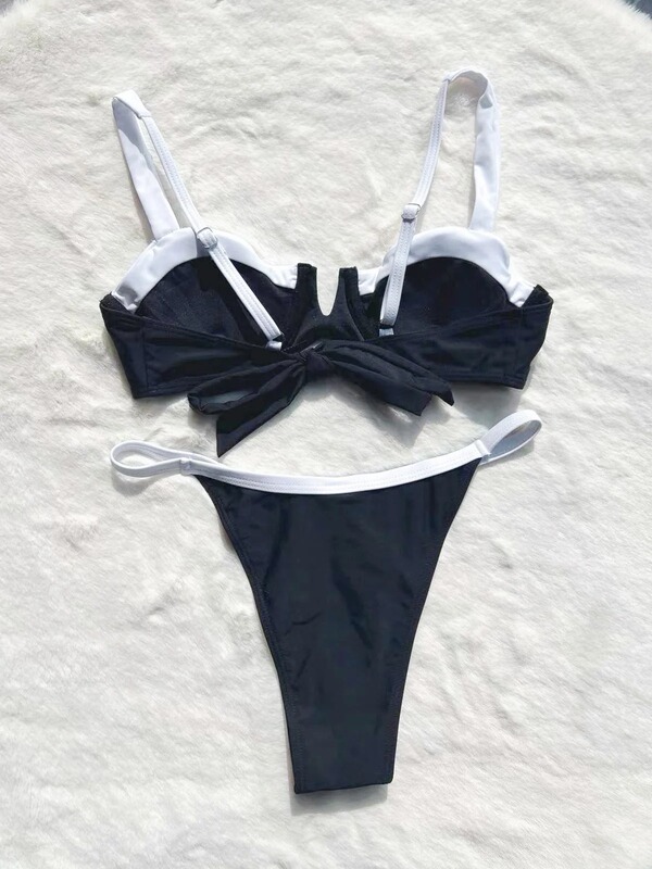 2023新型bikini低腰欧米ビキニは国境を越えた対外貿易セクシーな分体女性水着水着をつなぎ合わせた|undefined