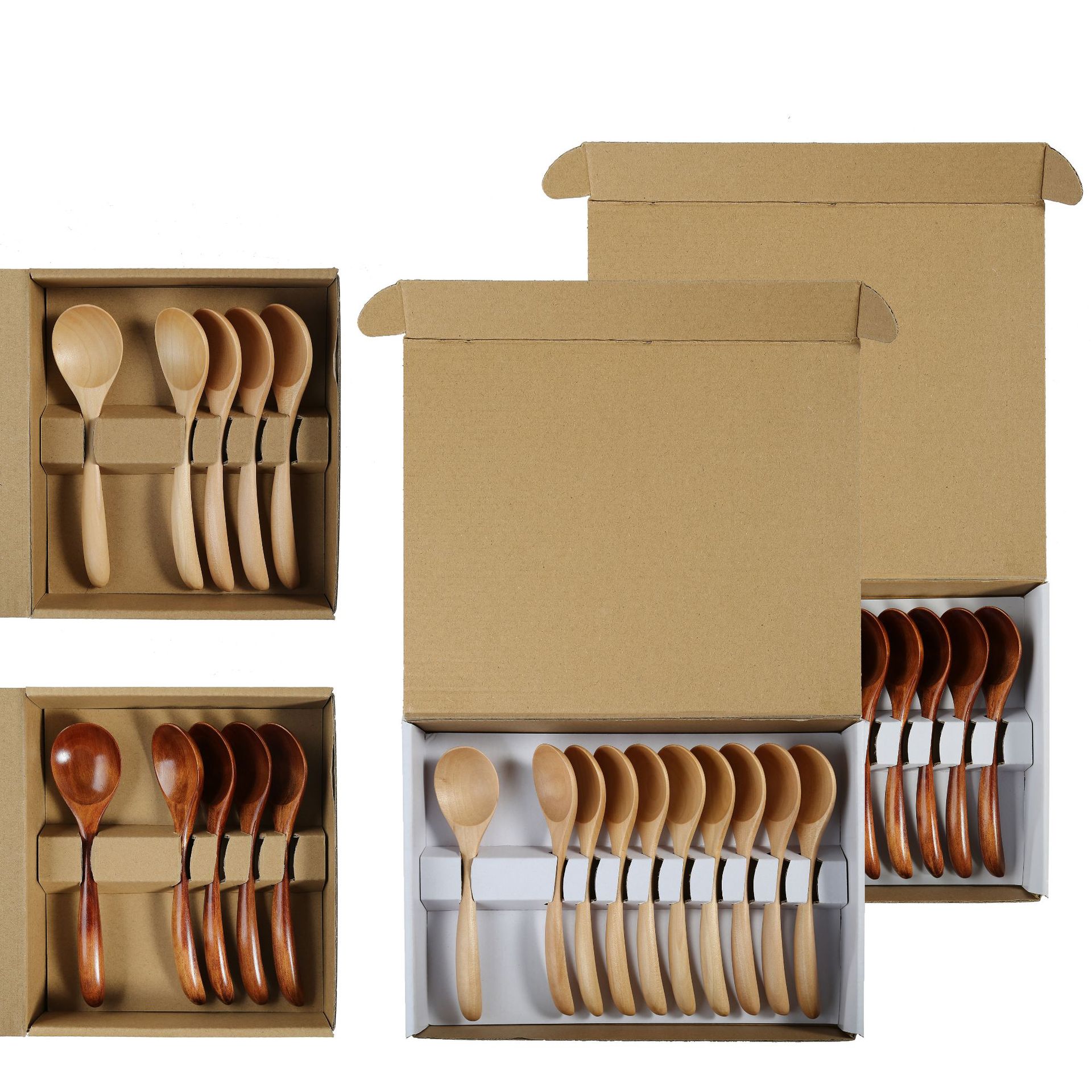 New Year gift tableware 5 pieces 10 pieces Internet celebrity spoon portable wooden spoon modern simple wooden fork mixed knife fork spoon