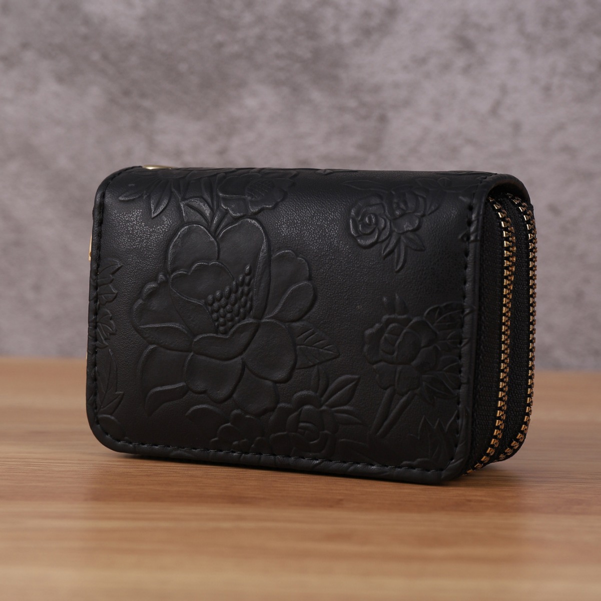 New PU leather printed organ card holder women's coin purse zipper card holder card holder large capacity multi-card holder