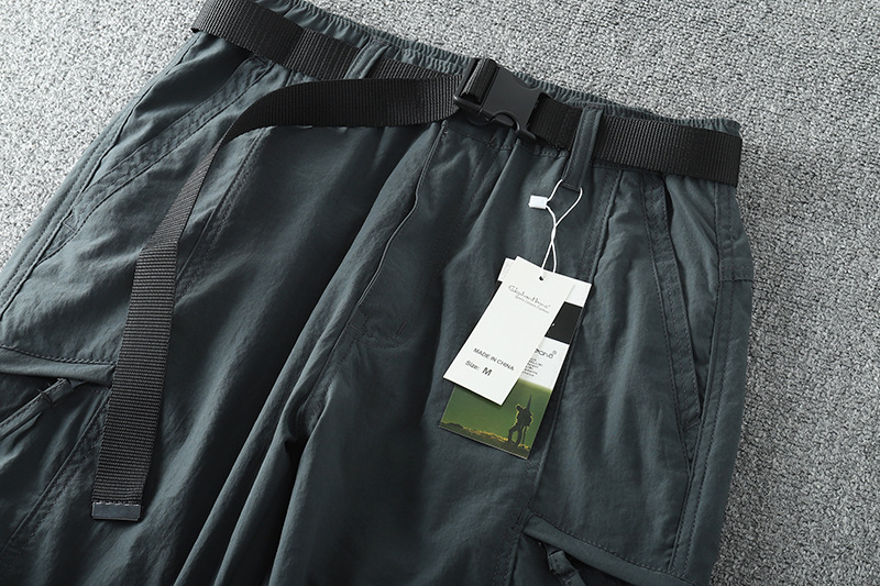 Send belt! Technology outdoor windproof waterproof quick-drying pants men's overalls multi-pocket straight casual trousers