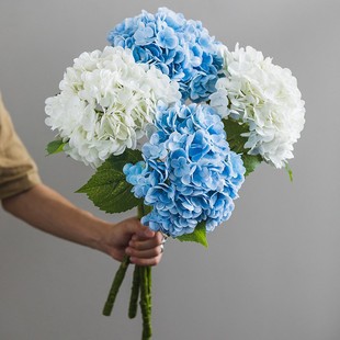 Foreign trade feel moisturizing hydrangea 176 soft glue feel large hydrangea green hydrangea wedding soft fake flower manufacturers