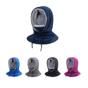 Hat men's and women's winter cold-proof outdoor riding hat thickened warm ear protection windproof scarf hat integrated pullover hat