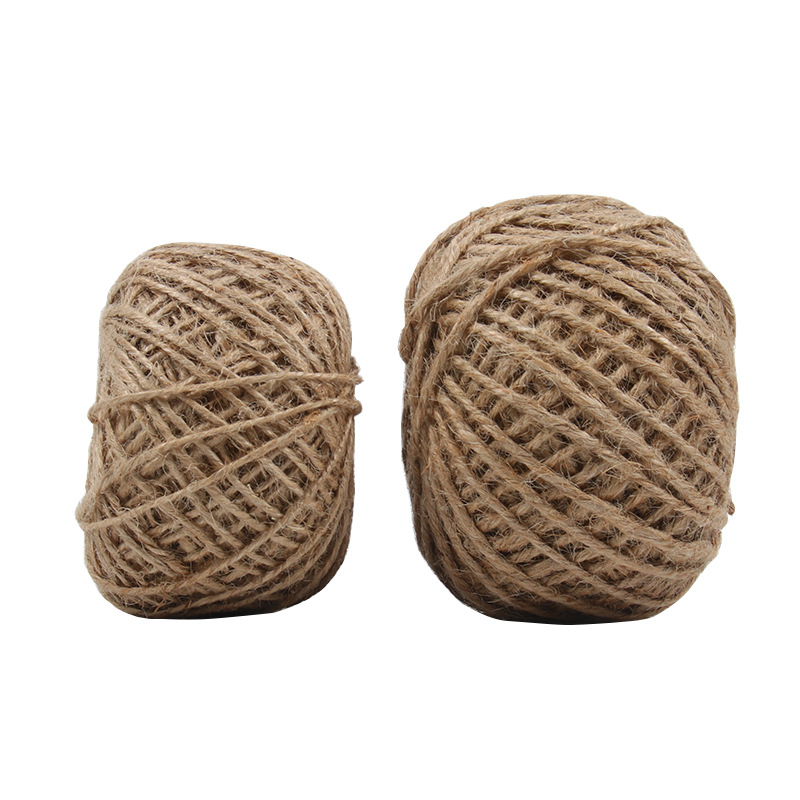 Hemp rope two-strand 2mm three-strand 4mm handmade DIY accessories natural primary color jute tag rope for photo wall