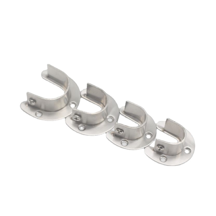 Chuang Yong Stainless Steel Thickened Open Flange Seat Clothes Rod Seat High Foot Clothes Round Tube Seat Towel Tube Seat Curtain Rod Seat