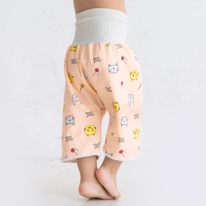 Baby Diaper Pants Waterproof Leak-proof Washable Baby Belly Protector Children's Diaper Pants Study Pants Anti-wetting Cotton