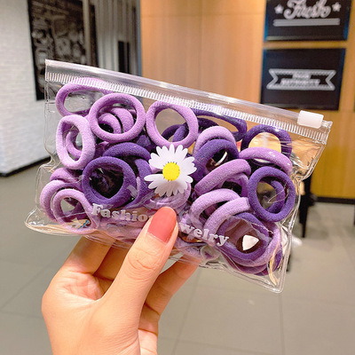 Factory Direct children's towel ring color small rubber band hair rope thumb hair ring does not hurt hair baby hair rope bag