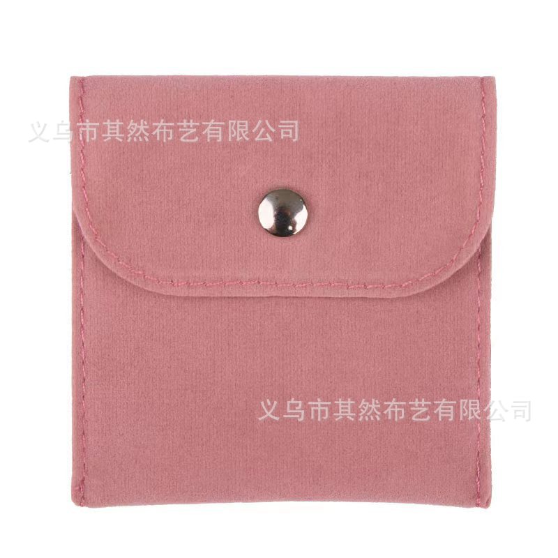 Factory wholesale suede velvet flap snap button jewelry bag double-sided velvet microfiber jewelry necklace jewelry storage bag