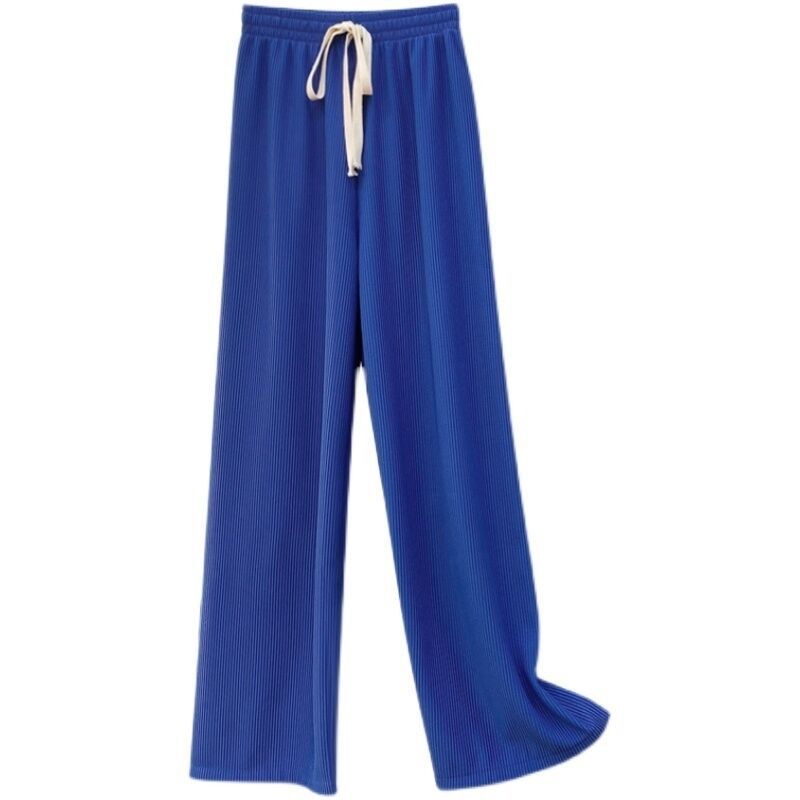 Snake bone pattern wide-leg pants for women Spring and Autumn New High waist slimming mopping pants draping all-match straight loose casual pants
