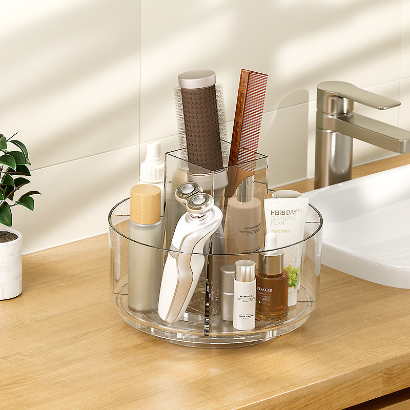 Rotating Makeup Brush Storage Tank Combiner Desktop Eyebrow Pen Eye Shadow Bucket Cosmetic Lipstick Pen Tank Dressing Table Storage Box