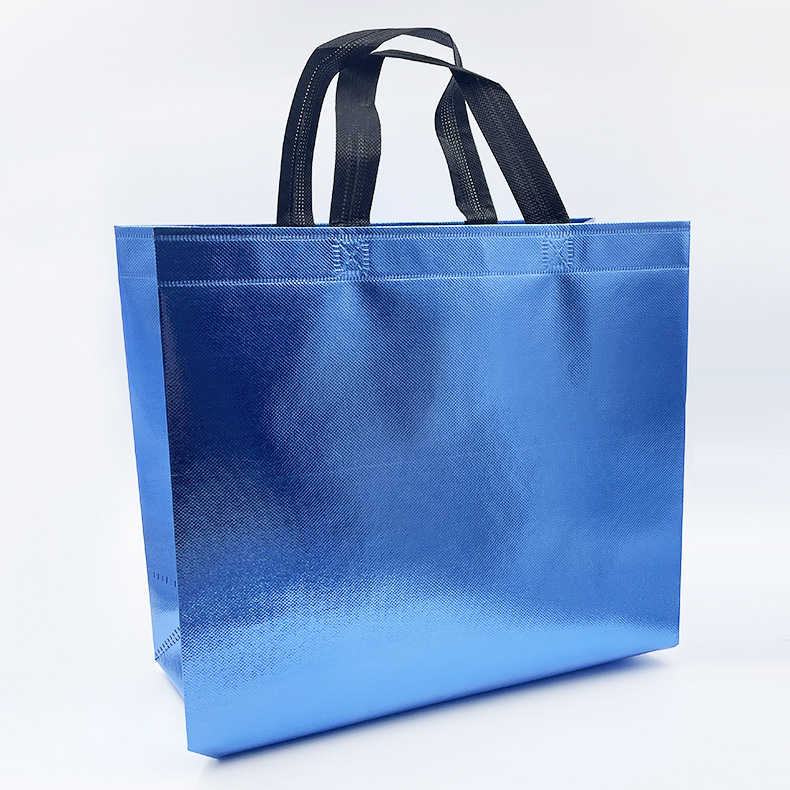 Wholesale non-woven bag folding aluminized film tote bag packaging advertising gift promotional shopping bag logo do