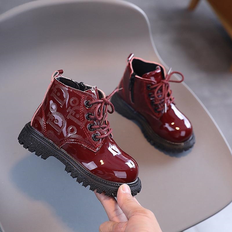 Children's Boots Baby 1-6 Years Old Leather Boots Spring and Autumn New Boys' Martin Boots Girls Fleece-lined Boots Girls Boots