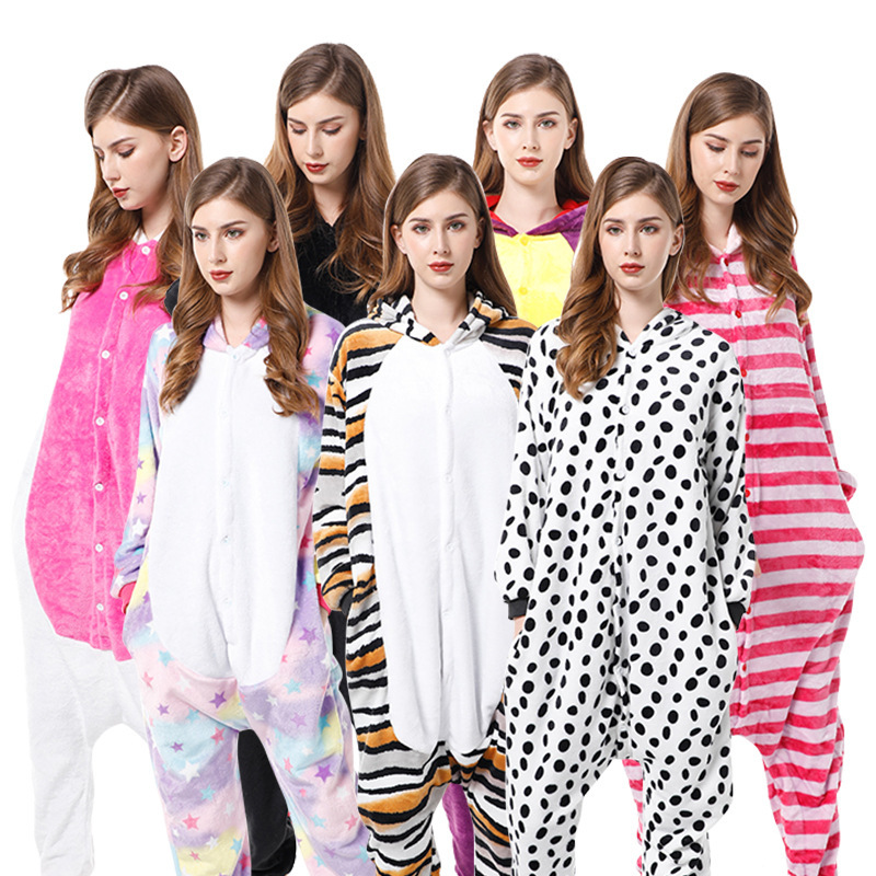 Cross-border Mixed Batch Xuebao Cartoon Conjoined Pajamas Autumn and Winter Flannel Snowman Same Style Couple Funny Pajamas Home Clothes