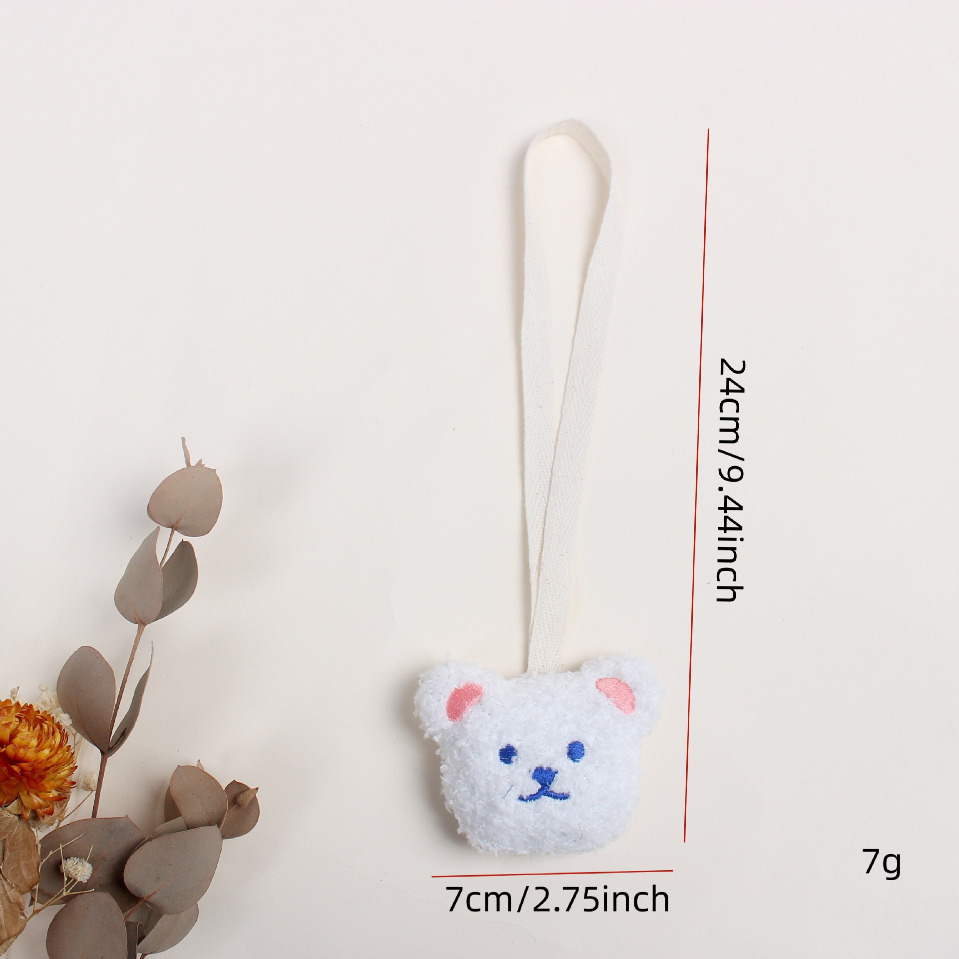 Writable name baby pacifier chain plush bear baby teether Cup Anti-lost pendant decoration for children