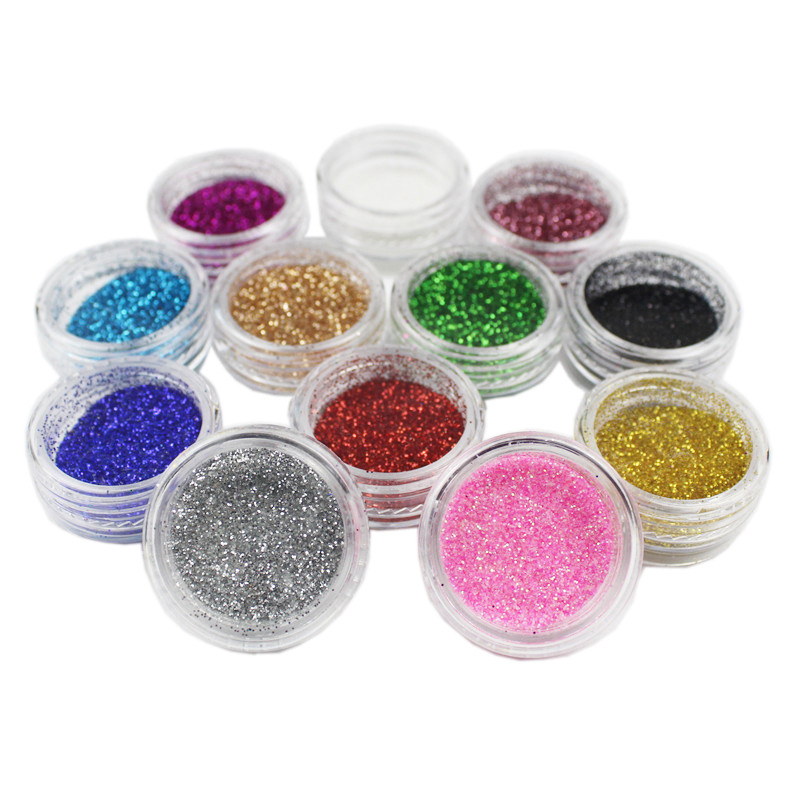 Nail art fine powder twelve color magic color gradient laser glitter glitter powder sequins export material DIY text toys