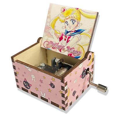 Hand-cranked music box wholesale pretty girl warrior painted stall decoration gift gift for girls wooden music box