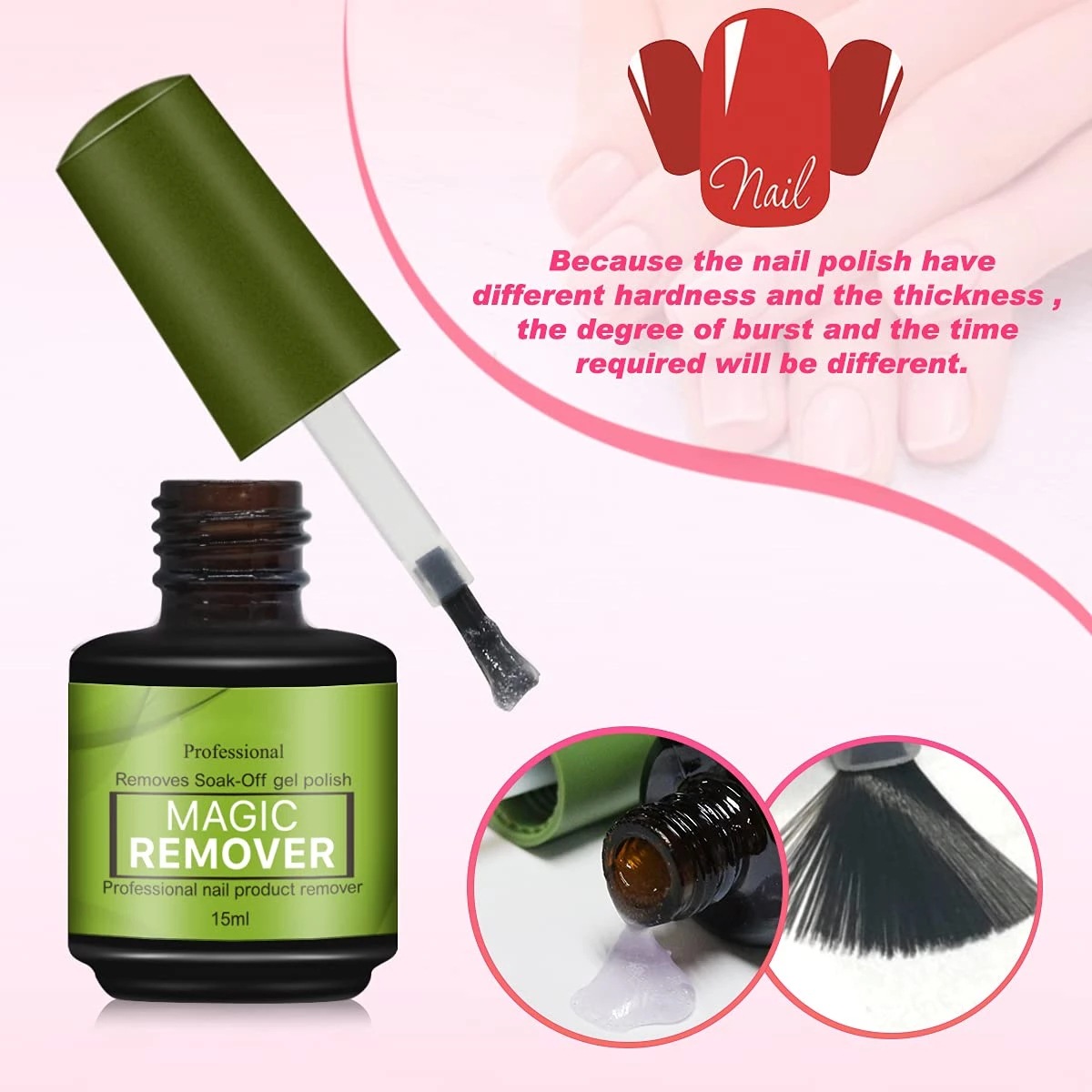 Cross-border explosions new 15ml fast burst nail removal glue two minutes nail removal operation is simple and convenient without hurting nails