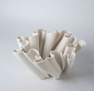Jingdezhen ceramic 3D printing simple home decoration model room soft decoration flower holder