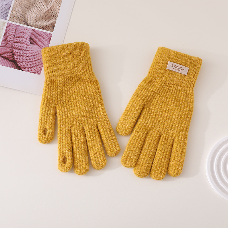 South Korea gloves women's winter cute cycling men's cold-proof warm fleece-lined thickened touch screen student finger winter