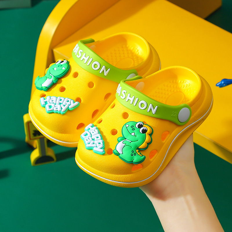Children's hole shoes baby cartoon boys dinosaur Girls cute non-slip toe shoes soft bottom sandals summer wholesale