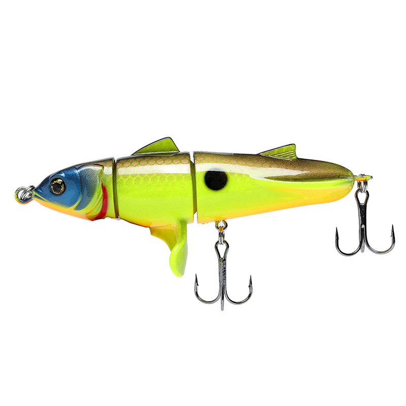 New three-section propeller surface tractor hard bait 11cm/24g floating pencil plastic Luya bionic fishing bait