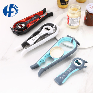 Factory multi-purpose four-in-one can opener beer bottle opener household creative can screwing lid device non-slip lid opener