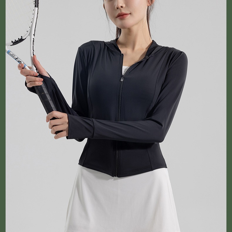 2024 new original yarn sun protection clothing UPF50 + women's summer slimming ice silk yoga clothes jacket slim top