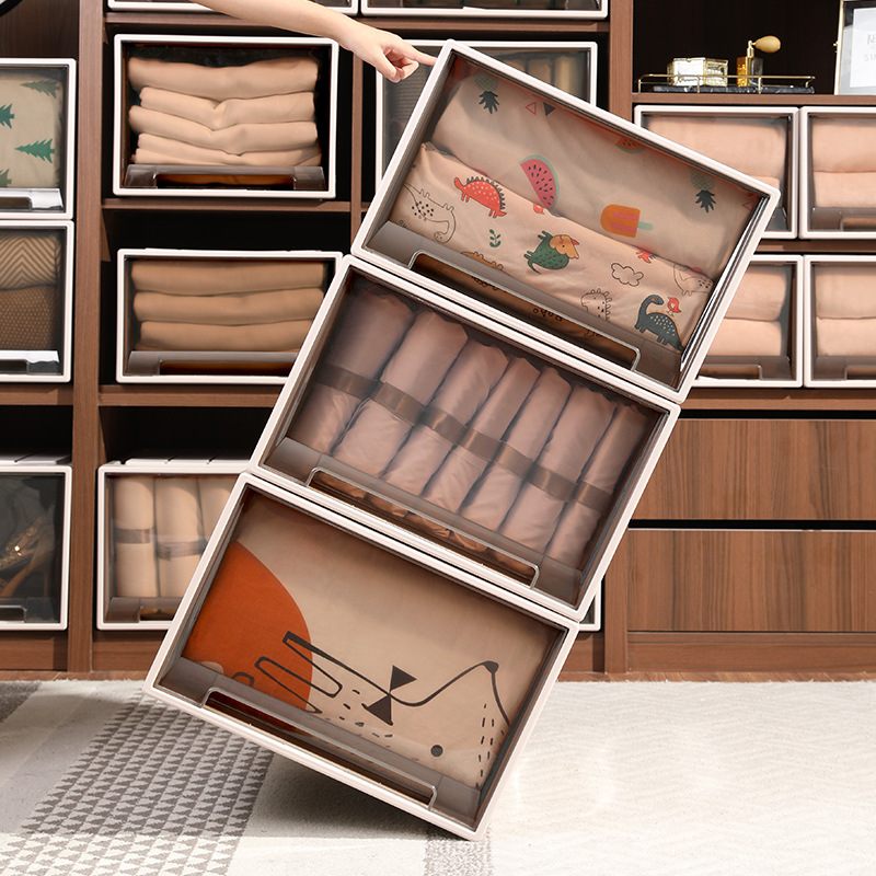 Thickened Drawer Storage Box Household Transparent Underwear Clothes Storage Cabinet Clothes Storage Box Drawer Storage Box