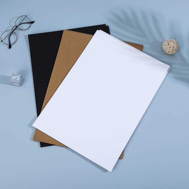 Spot rectangular paper 8k16ka3A4 open black and white Kraft cardboard children's painting sketch color lead thick hard cardboard
