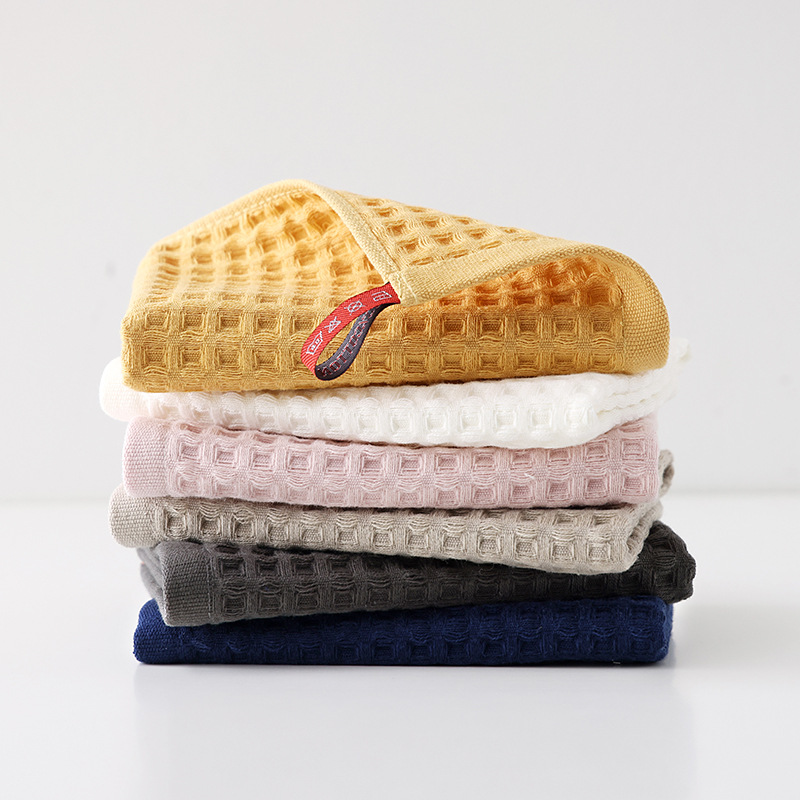 Class A cotton waffle gauze square towel adult household small towel soft absorbent Japanese cotton hanging towel wholesale