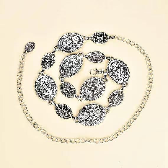 Cadena de cintura de metal retro transfronteriza europea y americana, accesorios de cintura bohemios de estilo étnico delgado y simple para mujer, cadena corporal para chica sexy_voghion.com
