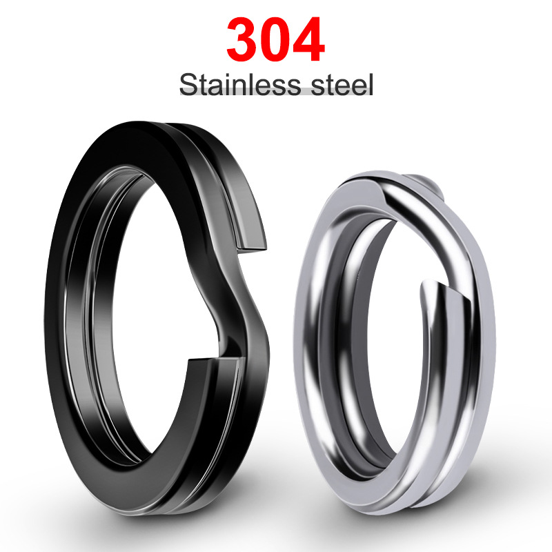 Flatten Luya Double Ring Stainless Steel Strong Flatten Double Ring Luya Fittings Connector Fishing Gear Fittings Connection Ring