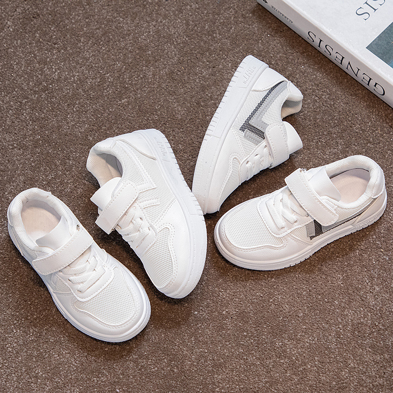 Children's White Shoes 2023 Spring and Autumn New Mesh Large Children's Girls Children's Shoes Children's Casual Shoes Breathable Board Shoes