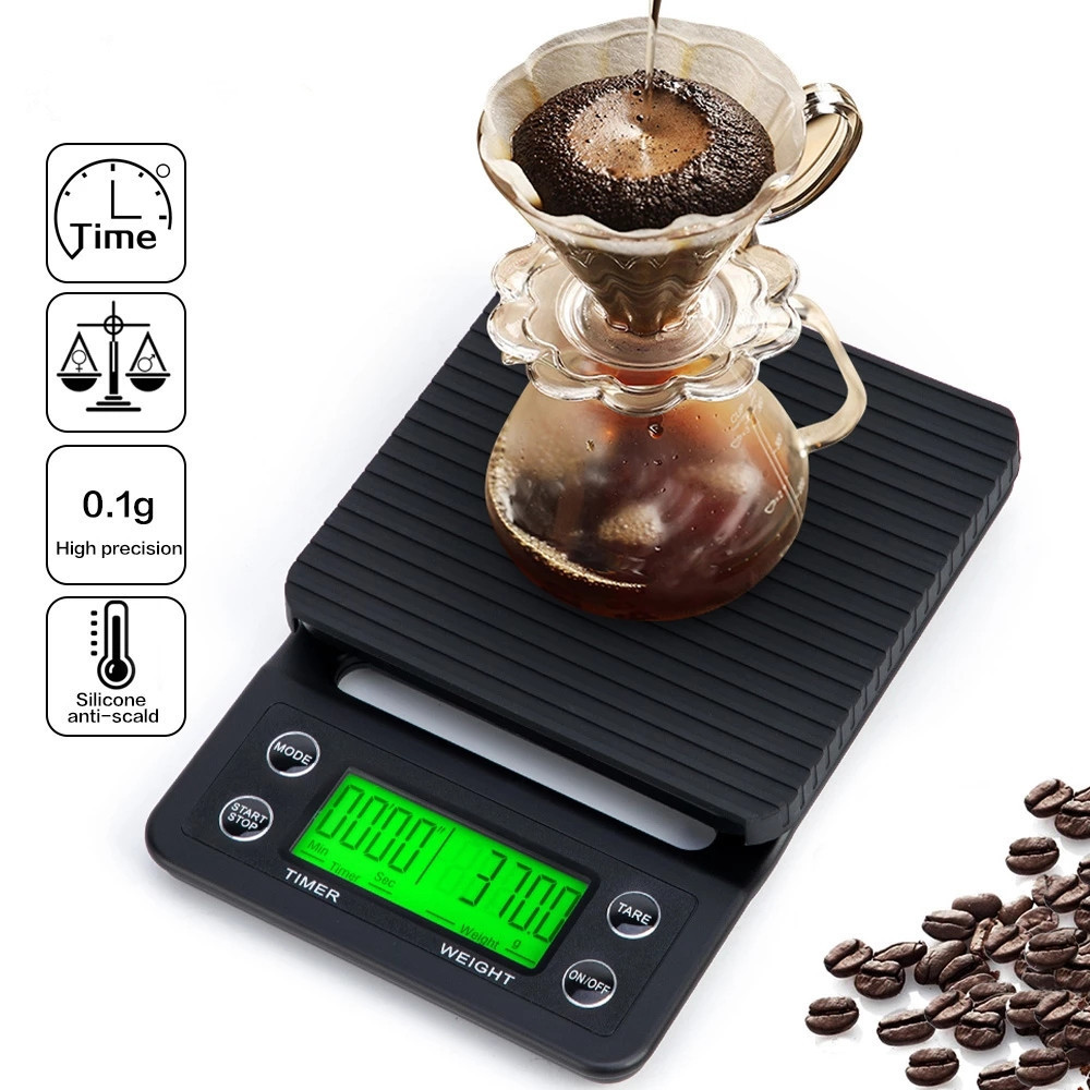 Smart New Coffee Scale Timing Electronic Scale Kitchen Mini Precision Timing Scale Pocket Weight Weighing Baking Scale