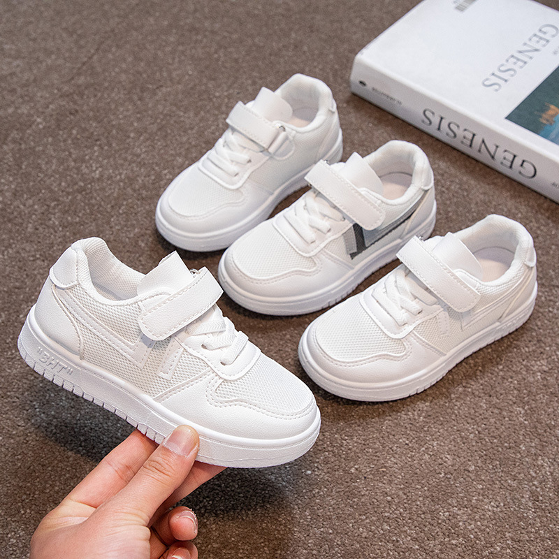 Children's White Shoes 2023 Spring and Autumn New Mesh Large Children's Girls Children's Shoes Children's Casual Shoes Breathable Board Shoes