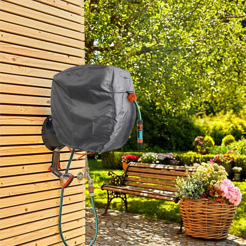 Amazon square hose turntable cover wall-mounted retractable hose reel cover waterproof sunscreen 420D