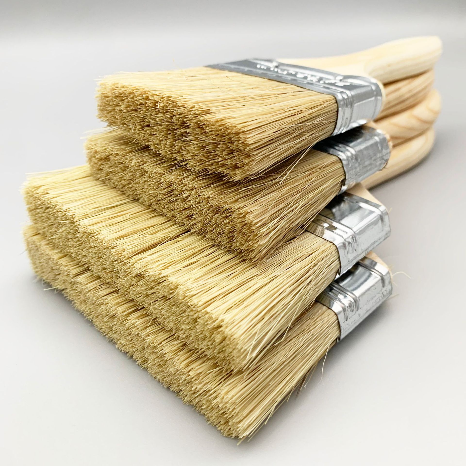 Factory in stock pig hair brush paint brush wooden handle brush hardware tools wholesale industrial waterproof household barbecue