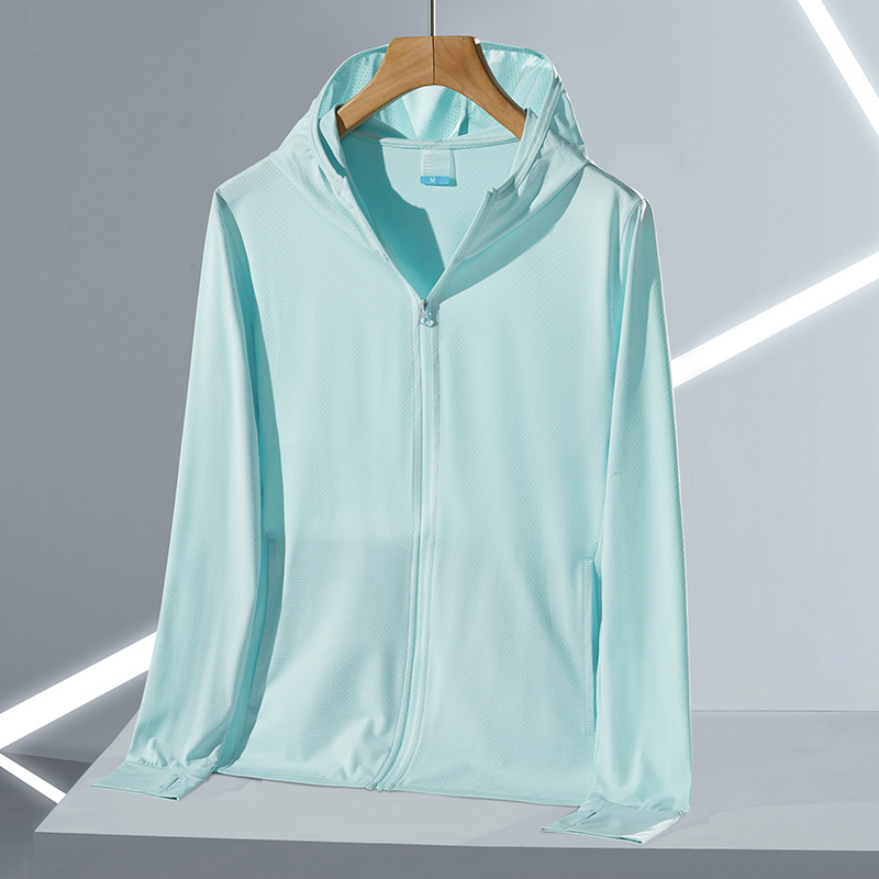 X YKK zipper UPF50 + summer sun protection clothing men's ice silk knitted long sleeve lovers skin clothing women