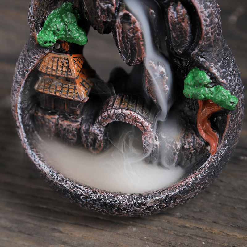 Back flow incense burner resin household indoor Tea way incense way new retro creative return ornaments cross-border manufacturers on behalf of the hair