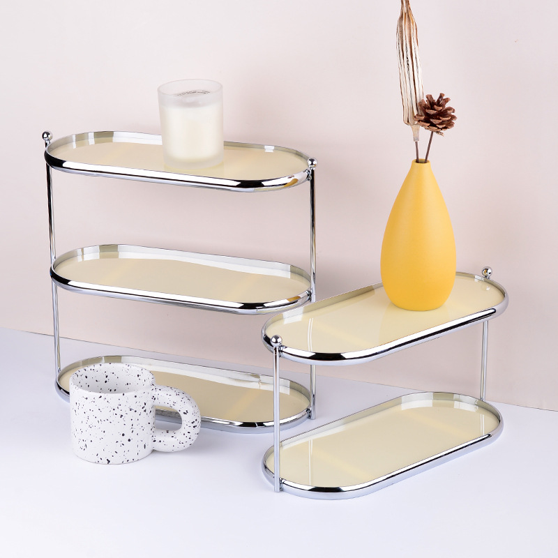 Student dormitory three-layer storage rack simple desktop washstand bathroom makeup skin care sundries two-layer storage rack