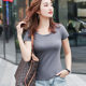 Smoke Grey T-Shirt Women's Short-sleeved Slim-fit Instagram Popular Summer Women's Clothing Hot Sale New Pure Cotton Tight T-shirt Top