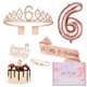 No. 6 Rose Gold Crown Shoulder Strap Gift Box Pin Cake Decoration