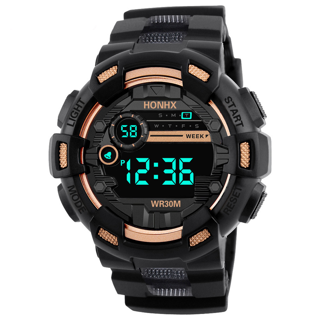 In stock factory direct supply popular student HONHX men's sports waterproof multi-function LED electronic watch wholesale