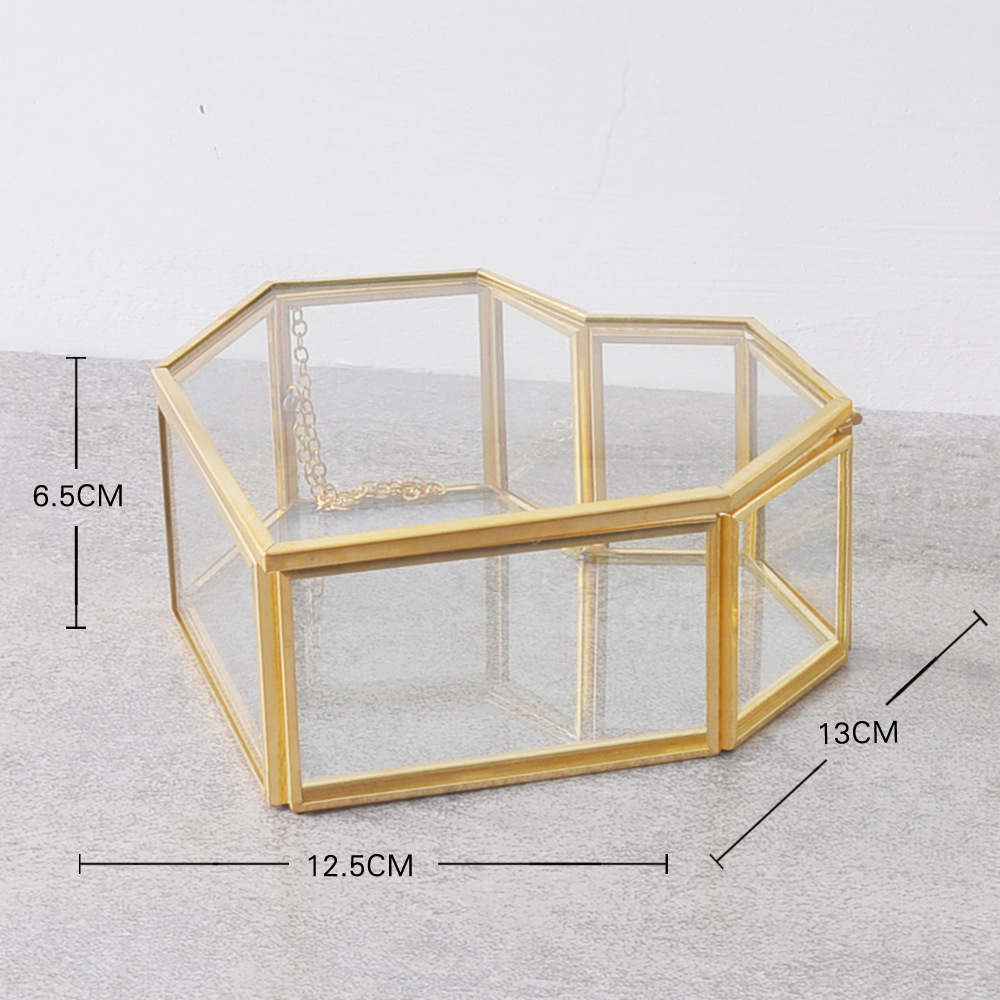 European Style Retro Small Luxury Creative Love Glass Jewelry Box Jewelry Storage Box Desktop Princess Jewelry Display Box